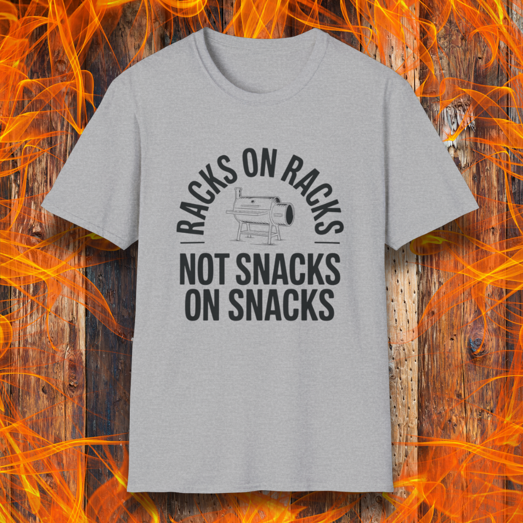 Gray t-shirt with text design on a fiery background