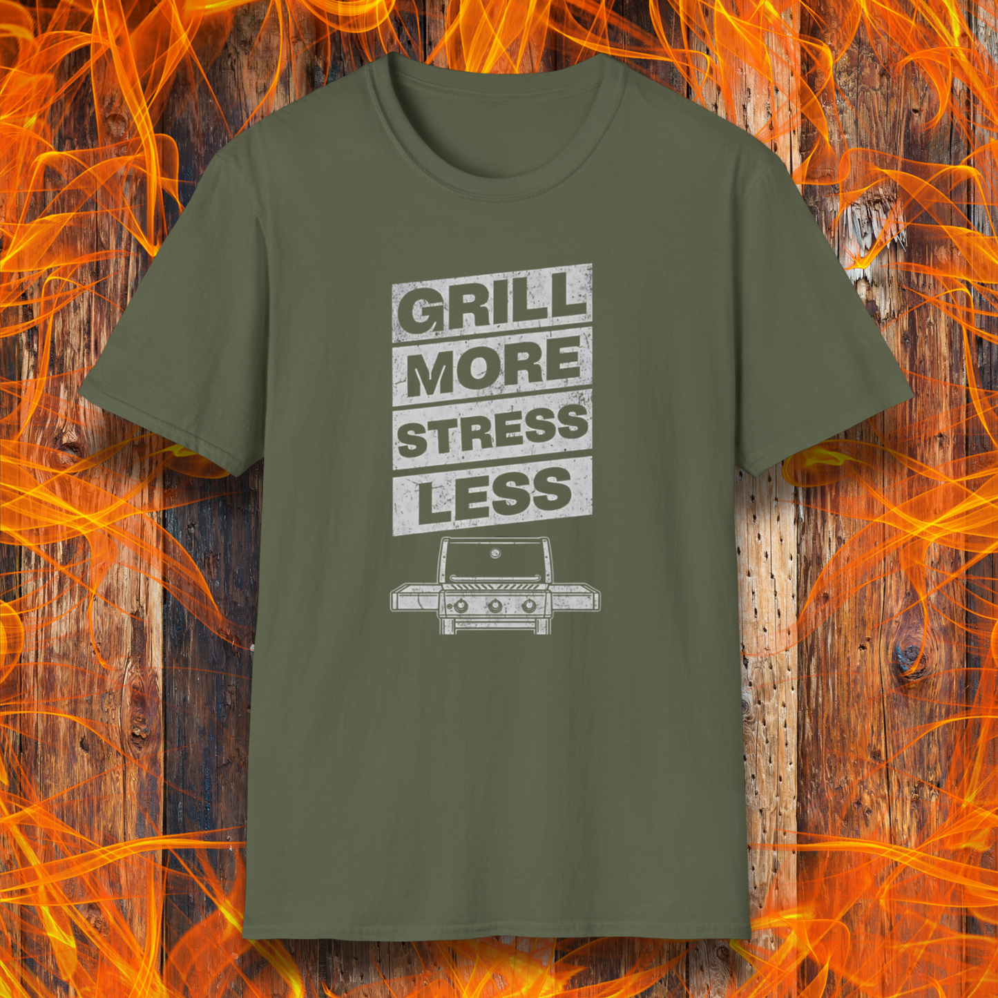 Grill More Stress Less T-Shirt