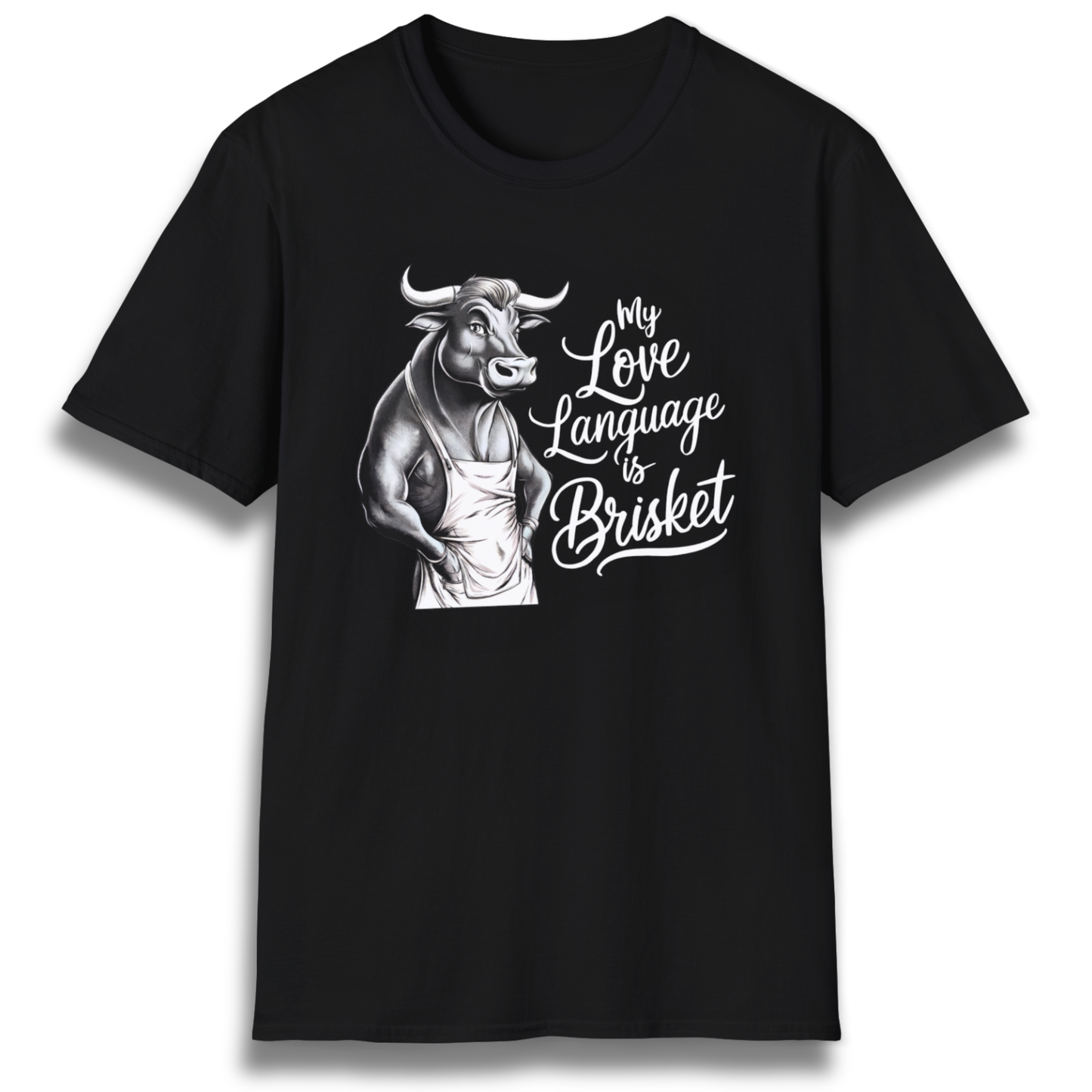 T-shirt with a bull that says "My Love Language Is Brisket"
