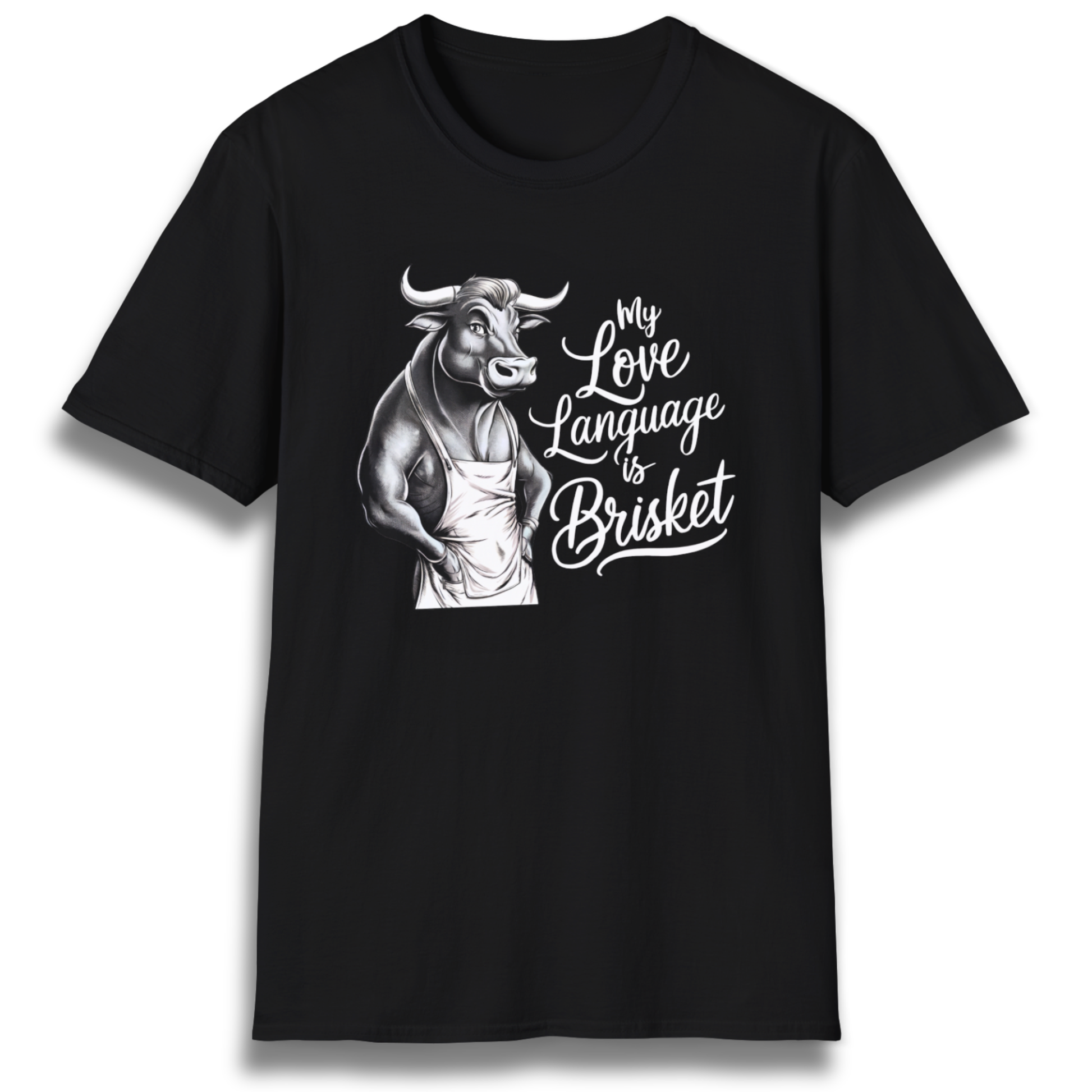 T-shirt with a bull that says "My Love Language Is Brisket"