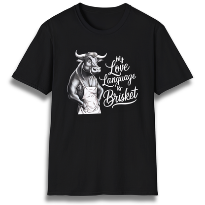 T-shirt with a bull that says "My Love Language Is Brisket"