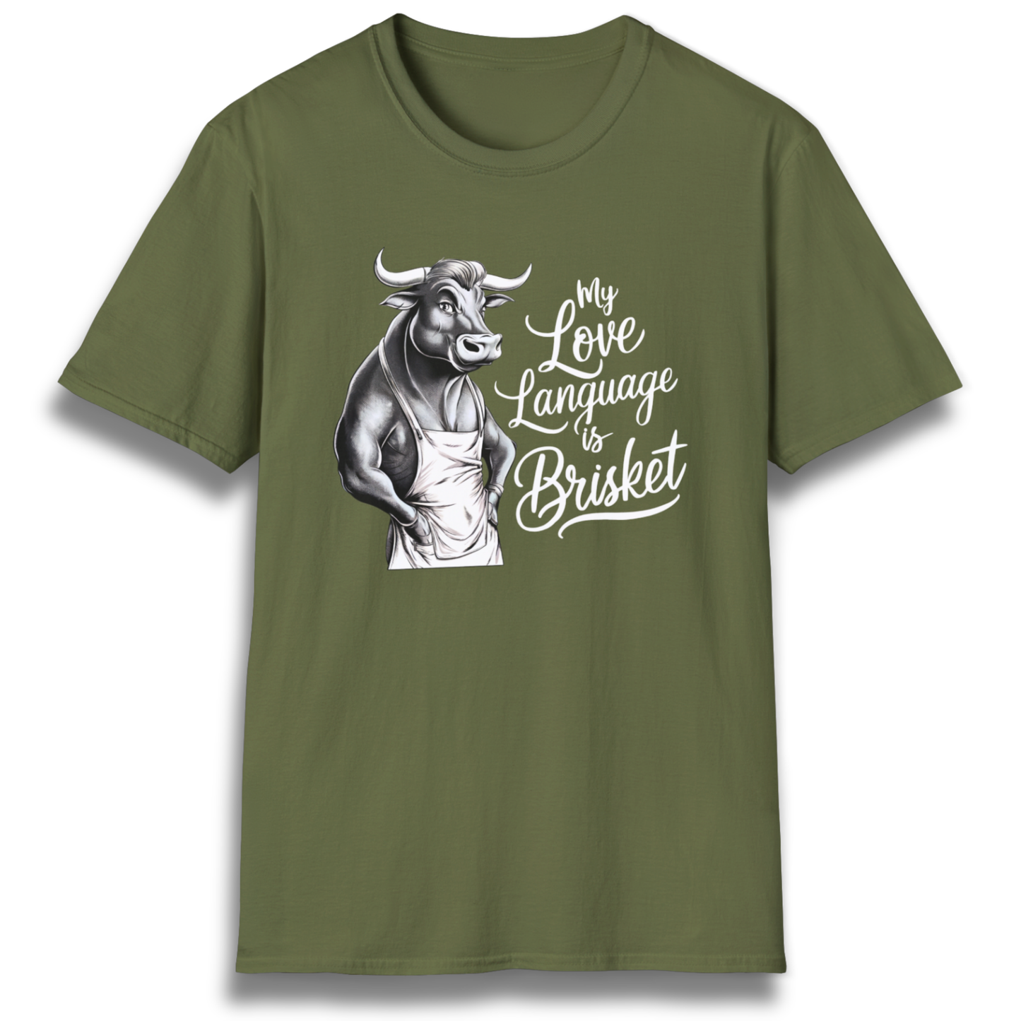 T-shirt with a bull that says "My Love Language Is Brisket"