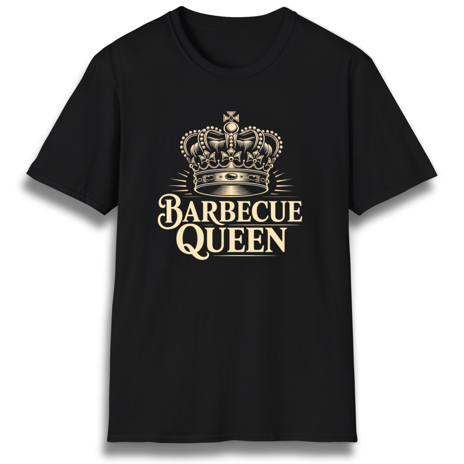 T-shirt with a crown graphic and the phrase that says "Barbecue Queen"