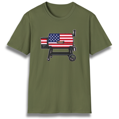 American Flag Pellet Grill T-Shirt