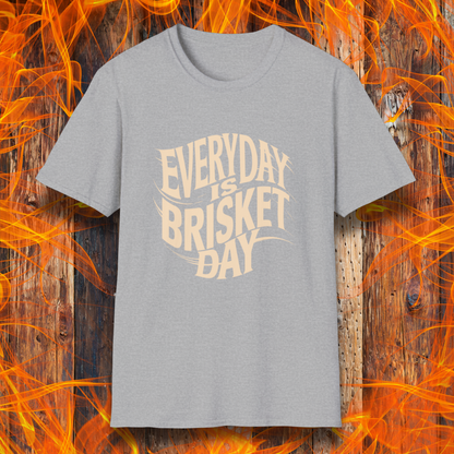 Sport Grey t-shirt featuring the phrase 'Everyday is Brisket Day' in bold, vintage-style typography, perfect for BBQ enthusiasts and brisket lovers.